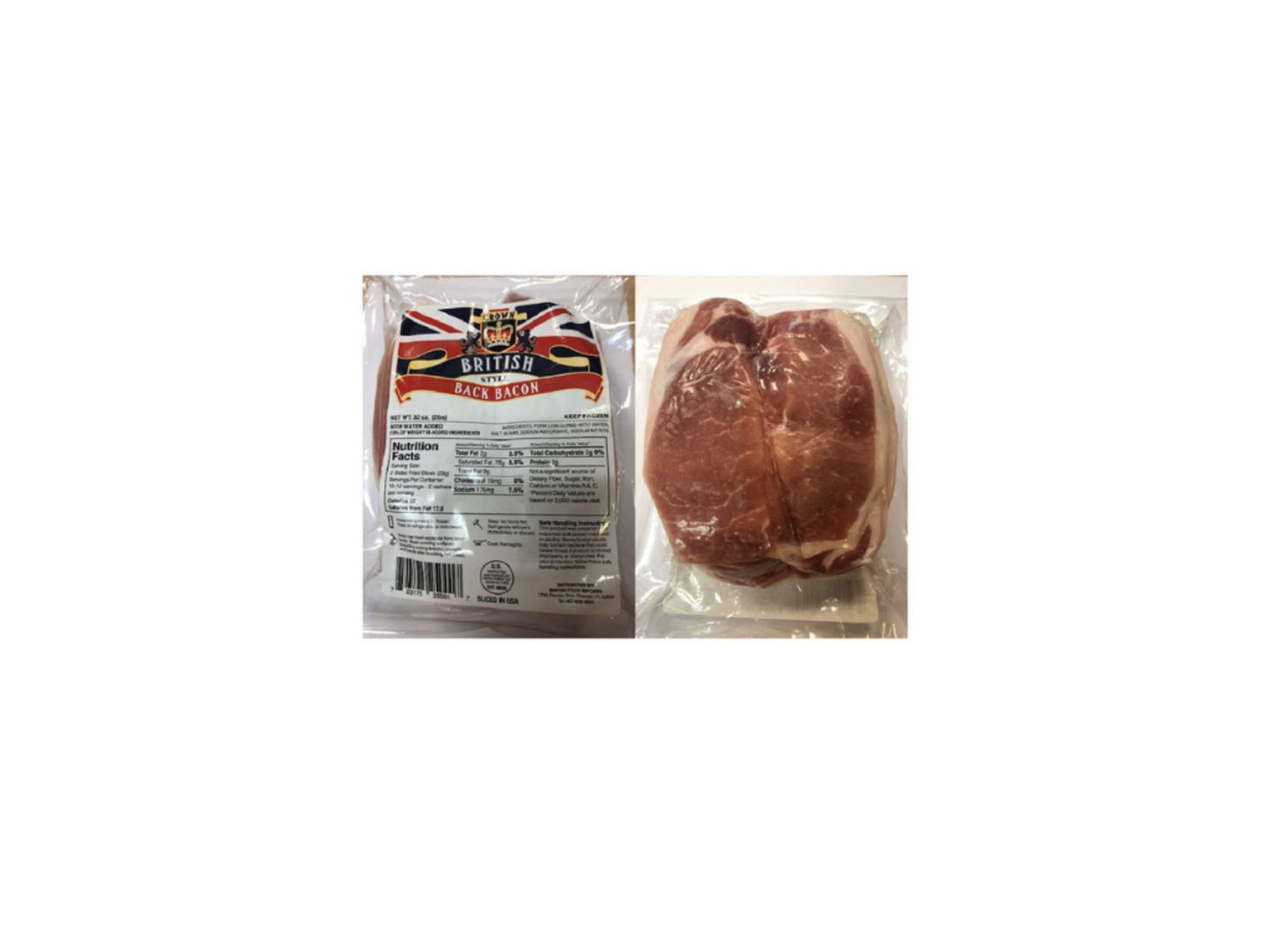 Crown British Back Bacon 32oz